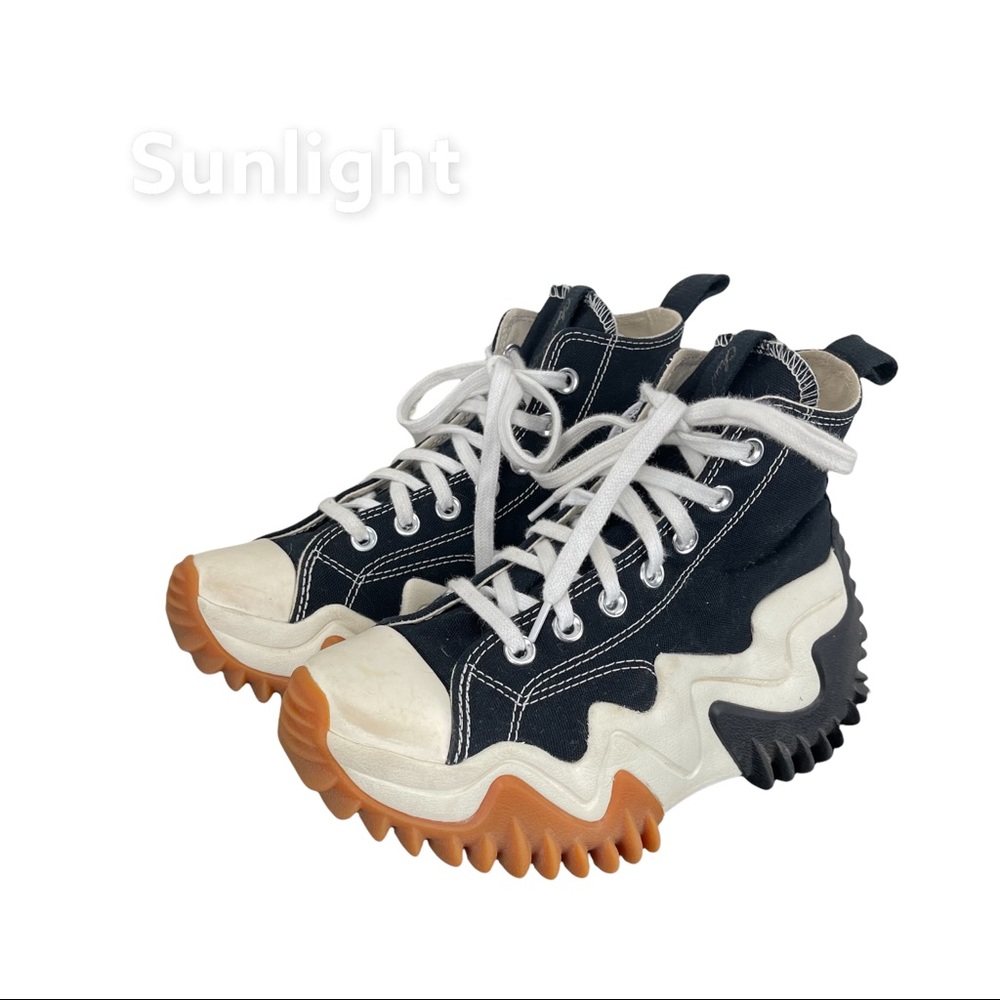 Converse Black White Gum-Trim Platform High-Top Sneakers